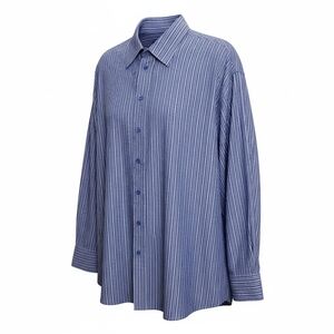 Kenneth Cole New York men's blue white stripe button down dress shirt size 34-35